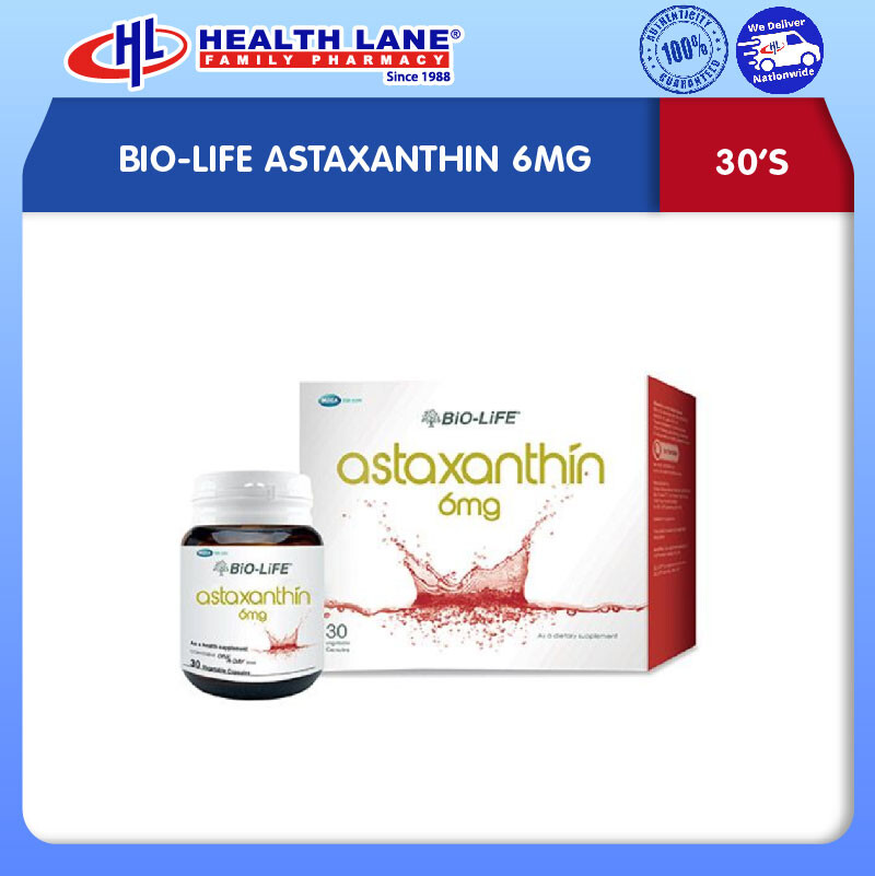 BIO-LIFE ASTAXANTHIN 6MG (30'S)